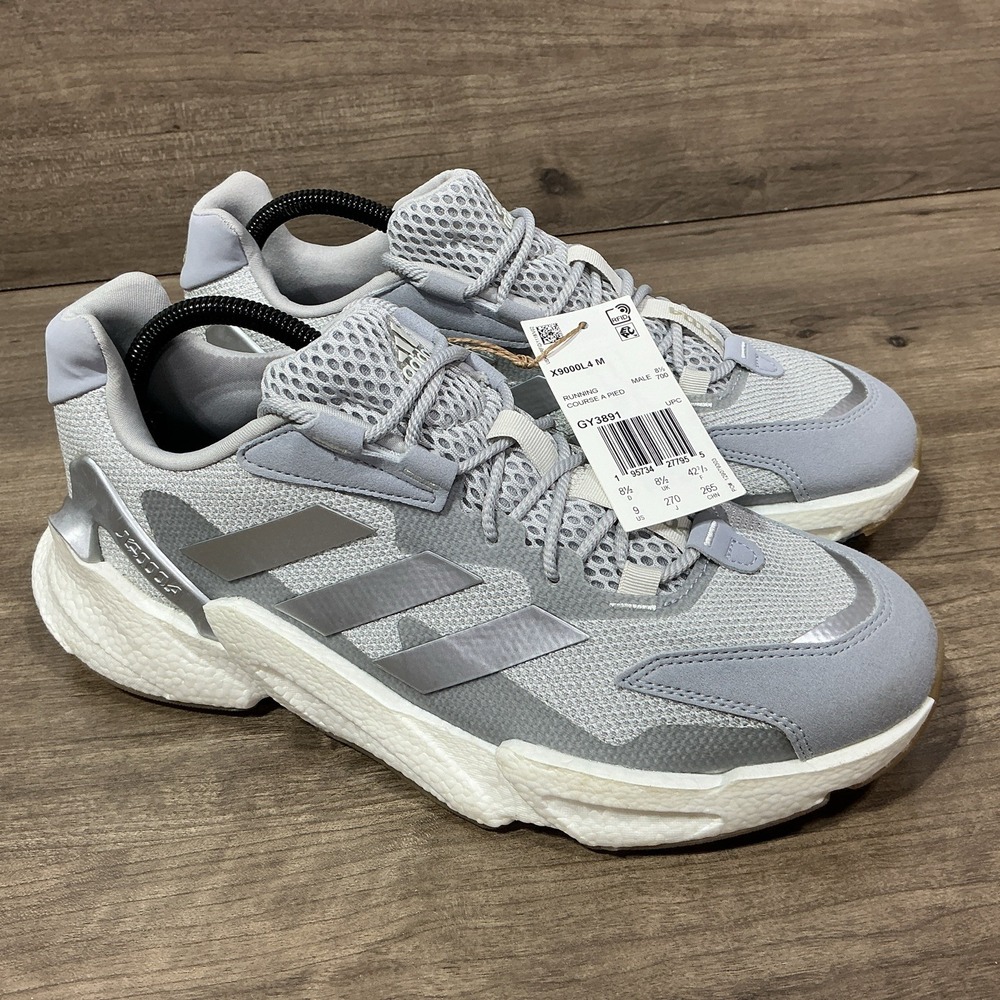 adidas Mens X9000L4 Halo Silver Grey GY3891 textile upper + Boost midsole Size 9